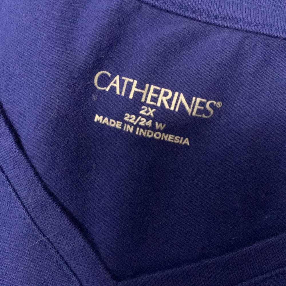 CATHERINES BREEZY BLUE “HOPE” COTTON STRETCHY LONG SLEEVE T-SHIRT STYLE TOP - Picture 7 of 8